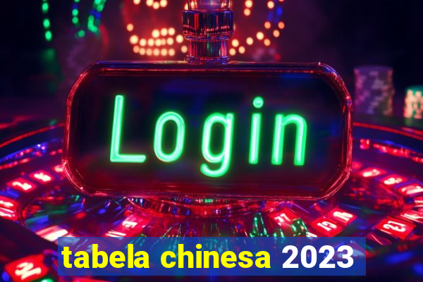 tabela chinesa 2023